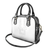 Philippines Barong Style Shoulder Handbag with Polynesian Art and Leaf Motif White Color LT03 - Polynesian Pride