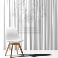 Philippines Barong Style Window Curtain with Polynesian Art and Leaf Motif White Color LT03 - Polynesian Pride