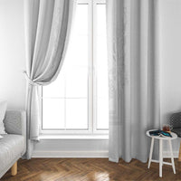Philippines Barong Style Window Curtain with Polynesian Art and Leaf Motif White Color LT03 - Polynesian Pride