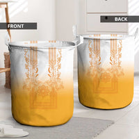 Philippines Barong Style Laundry Basket with Polynesian Art and Leaf Motif Yellow Color LT03 - Polynesian Pride