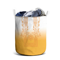 Philippines Barong Style Laundry Basket with Polynesian Art and Leaf Motif Yellow Color LT03 - Polynesian Pride