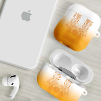 Philippines Barong Style AirPods Case with Polynesian Art and Leaf Motif Yellow Color LT03 - Polynesian Pride
