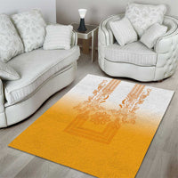 Philippines Barong Style Area Rug with Polynesian Art and Leaf Motif Yellow Color LT03 - Polynesian Pride