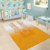 Philippines Barong Style Area Rug with Polynesian Art and Leaf Motif Yellow Color LT03 - Polynesian Pride