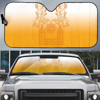 Philippines Barong Style Auto Sun Shade with Polynesian Art and Leaf Motif Yellow Color LT03 Yellow - Polynesian Pride