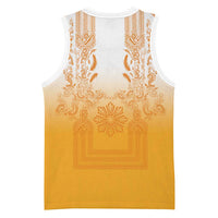 Philippines Barong Style Basketball Jersey with Polynesian Art and Leaf Motif Yellow Color LT03 - Polynesian Pride