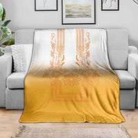 Philippines Barong Style Blanket with Polynesian Art and Leaf Motif Yellow Color LT03 - Polynesian Pride