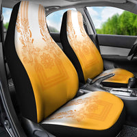 Philippines Barong Style Car Seat Cover with Polynesian Art and Leaf Motif Yellow Color LT03 - Polynesian Pride