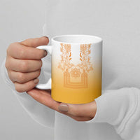 Philippines Barong Style Ceramic Mug with Polynesian Art and Leaf Motif Yellow Color LT03 - Polynesian Pride