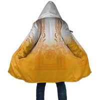 Philippines Barong Style Cloak with Polynesian Art and Leaf Motif Yellow Color LT03 Unisex Yellow - Polynesian Pride