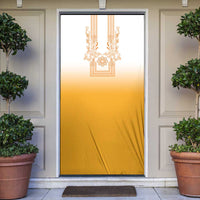 Philippines Barong Style Door Cover with Polynesian Art and Leaf Motif Yellow Color LT03 Yellow - Polynesian Pride