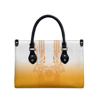 Philippines Barong Style Leather Bag with Polynesian Art and Leaf Motif Yellow Color LT03 - Polynesian Pride