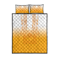 Philippines Barong Style Quilt Bed Set with Polynesian Art and Leaf Motif Yellow Color LT03 - Polynesian Pride