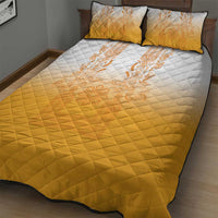 Philippines Barong Style Quilt Bed Set with Polynesian Art and Leaf Motif Yellow Color LT03 - Polynesian Pride