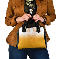 Philippines Barong Style Shoulder Handbag with Polynesian Art and Leaf Motif Yellow Color LT03 - Polynesian Pride
