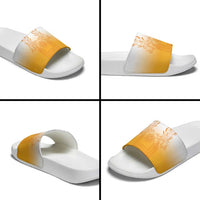 Philippines Barong Style Slide Sandals with Polynesian Art and Leaf Motif Yellow Color LT03 - Polynesian Pride
