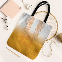 Philippines Barong Style Tote Bag with Polynesian Art and Leaf Motif Yellow Color LT03 Black Strap One Size Yellow - Polynesian Pride