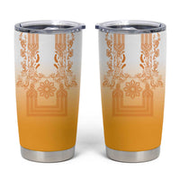 Philippines Barong Style Tumbler Cup with Polynesian Art and Leaf Motif Yellow Color LT03 Yellow - Polynesian Pride