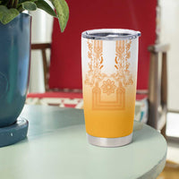 Philippines Barong Style Tumbler Cup with Polynesian Art and Leaf Motif Yellow Color LT03 - Polynesian Pride