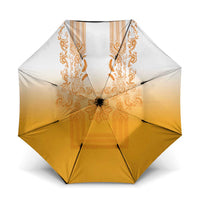 Philippines Barong Style Umbrella with Polynesian Art and Leaf Motif Yellow Color LT03 One Size Folded 11.42 inch Opened Diameter 37.4 inch Yellow - Polynesian Pride