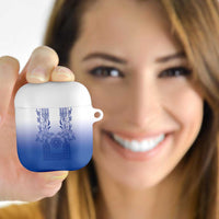 Philippines Barong Style AirPods Case with Polynesian Art and Leaf Motif Blue Color LT03 - Polynesian Pride