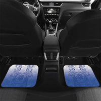 Philippines Barong Style Car Mats with Polynesian Art and Leaf Motif Blue Color LT03 Set 2pcs - Back Blue - Polynesian Pride
