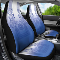 Philippines Barong Style Car Seat Cover with Polynesian Art and Leaf Motif Blue Color LT03 - Polynesian Pride