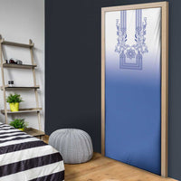Philippines Barong Style Door Cover with Polynesian Art and Leaf Motif Blue Color LT03 - Polynesian Pride