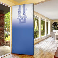 Philippines Barong Style Door Cover with Polynesian Art and Leaf Motif Blue Color LT03 - Polynesian Pride
