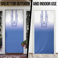Philippines Barong Style Door Cover with Polynesian Art and Leaf Motif Blue Color LT03 - Polynesian Pride