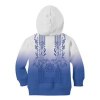 Philippines Barong Style Kid Hoodie with Polynesian Art and Leaf Motif Blue Color LT03 - Polynesian Pride