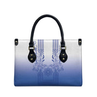 Philippines Barong Style Leather Bag with Polynesian Art and Leaf Motif Blue Color LT03 - Polynesian Pride