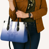 Philippines Barong Style Leather Bag with Polynesian Art and Leaf Motif Blue Color LT03 - Polynesian Pride