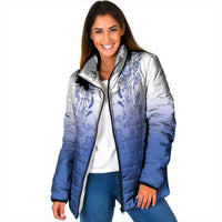 Philippines Barong Style Padded Jacket with Polynesian Art and Leaf Motif Blue Color LT03 Women Blue - Polynesian Pride