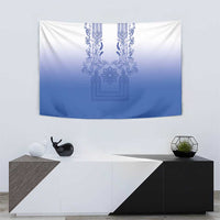 Philippines Barong Style Tapestry with Polynesian Art and Leaf Motif Blue Color LT03 - Polynesian Pride