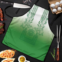 Philippines Barong Style Apron with Polynesian Art and Leaf Motif Green Color LT03 Green - Polynesian Pride