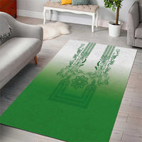 Philippines Barong Style Area Rug with Polynesian Art and Leaf Motif Green Color LT03 - Polynesian Pride