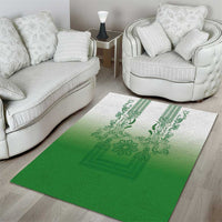 Philippines Barong Style Area Rug with Polynesian Art and Leaf Motif Green Color LT03 - Polynesian Pride