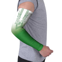 Philippines Barong Style Arm Sleeves with Polynesian Art and Leaf Motif Green Color LT03 - Polynesian Pride