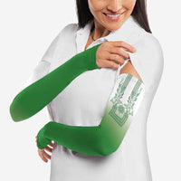 Philippines Barong Style Arm Sleeves with Polynesian Art and Leaf Motif Green Color LT03 - Polynesian Pride