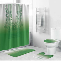 Philippines Barong Style Bathroom Set with Polynesian Art and Leaf Motif Green Color LT03 Bathroom Set (4 pcs) Green - Polynesian Pride