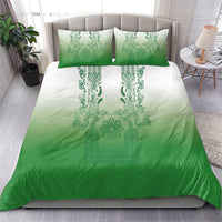 Philippines Barong Style Bedding Set with Polynesian Art and Leaf Motif Green Color LT03 - Polynesian Pride
