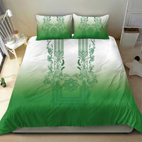 Philippines Barong Style Bedding Set with Polynesian Art and Leaf Motif Green Color LT03 - Polynesian Pride