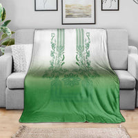 Philippines Barong Style Blanket with Polynesian Art and Leaf Motif Green Color LT03 - Polynesian Pride