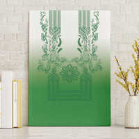 Philippines Barong Style Canvas Wall Art with Polynesian Art and Leaf Motif Green Color LT03 Without Frame Green - Polynesian Pride