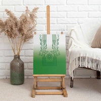 Philippines Barong Style Canvas Wall Art with Polynesian Art and Leaf Motif Green Color LT03 - Polynesian Pride