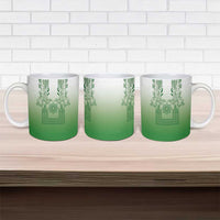 Philippines Barong Style Ceramic Mug with Polynesian Art and Leaf Motif Green Color LT03 - Polynesian Pride