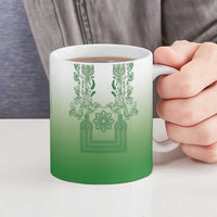 Philippines Barong Style Ceramic Mug with Polynesian Art and Leaf Motif Green Color LT03 - Polynesian Pride