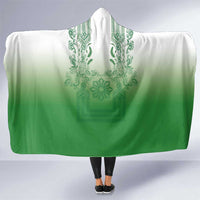 Philippines Barong Style Hooded Blanket with Polynesian Art and Leaf Motif Green Color LT03 One Size Green - Polynesian Pride