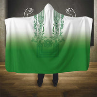 Philippines Barong Style Hooded Blanket with Polynesian Art and Leaf Motif Green Color LT03 - Polynesian Pride
